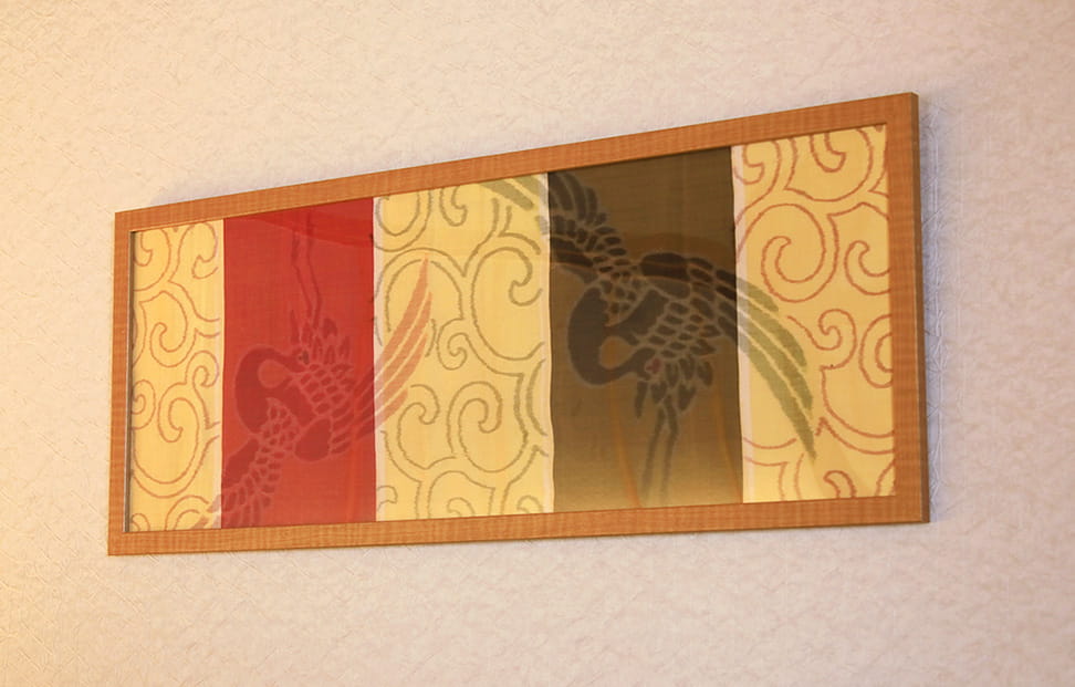 画像:客室さくらにある秩父銘仙